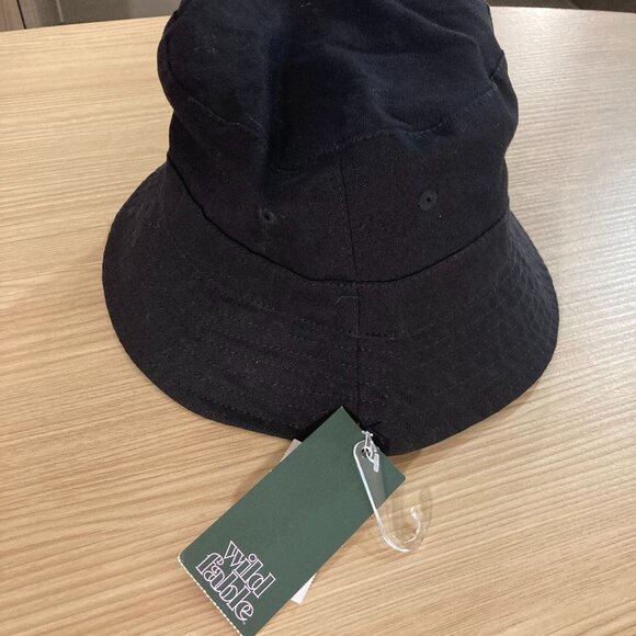 Wild Fable Black Cotton Bucket Hat NWT One Size Classic Solid Summer Sun - Picture 1 of 3